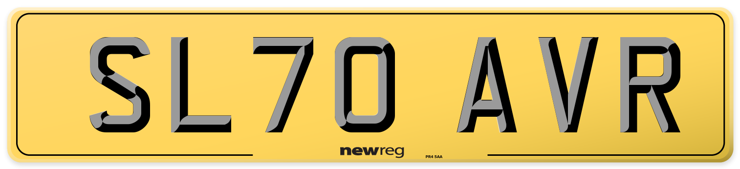 SL70 AVR Rear Number Plate