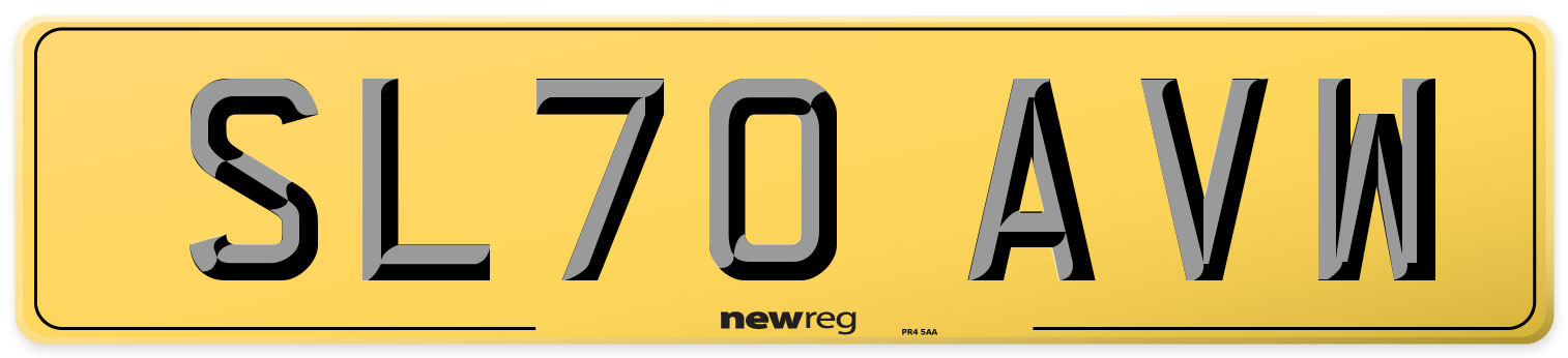 SL70 AVW Rear Number Plate