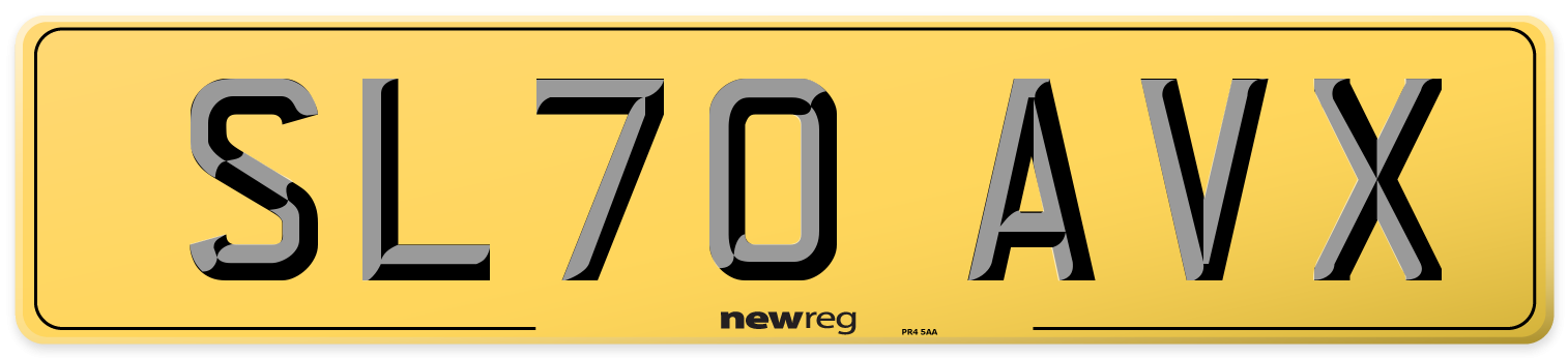 SL70 AVX Rear Number Plate
