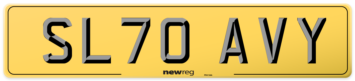 SL70 AVY Rear Number Plate