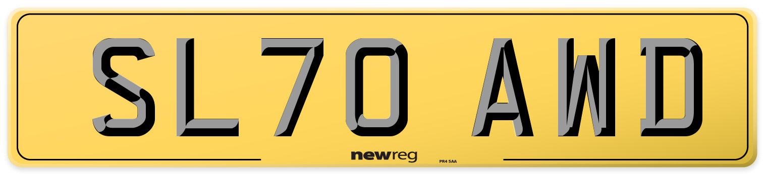 SL70 AWD Rear Number Plate
