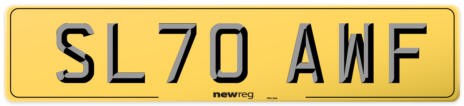 SL70 AWF Rear Number Plate