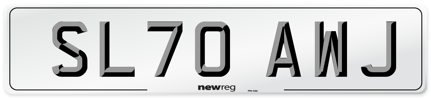 SL70 AWJ Front Number Plate