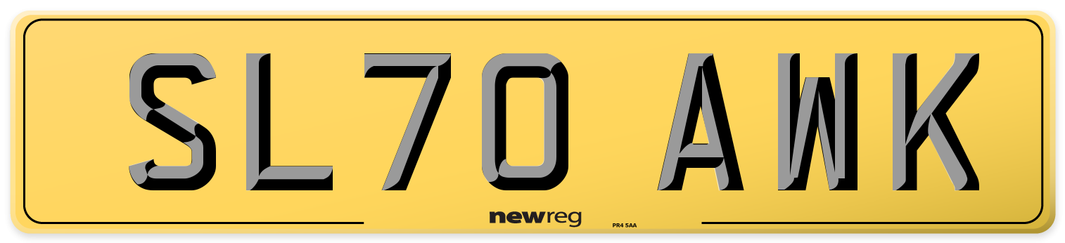SL70 AWK Rear Number Plate