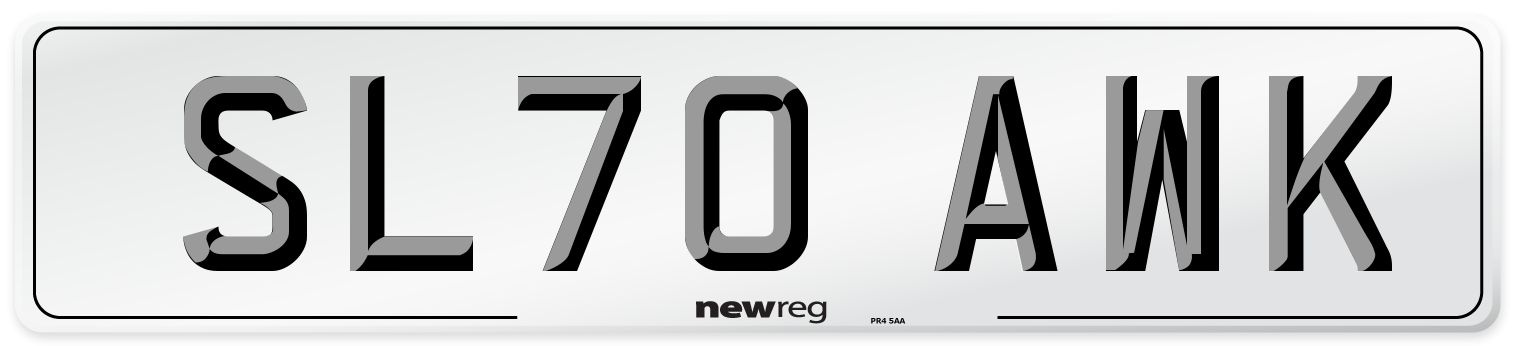 SL70 AWK Front Number Plate