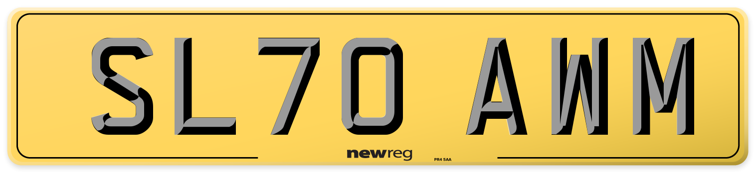 SL70 AWM Rear Number Plate