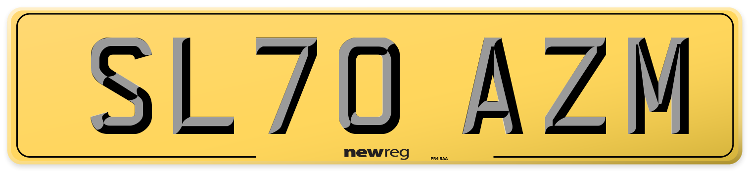 SL70 AZM Rear Number Plate
