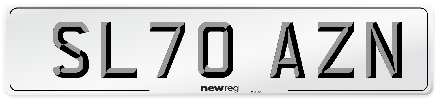 SL70 AZN Front Number Plate
