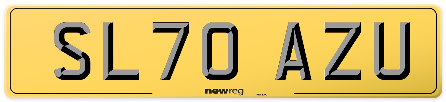 SL70 AZU Rear Number Plate