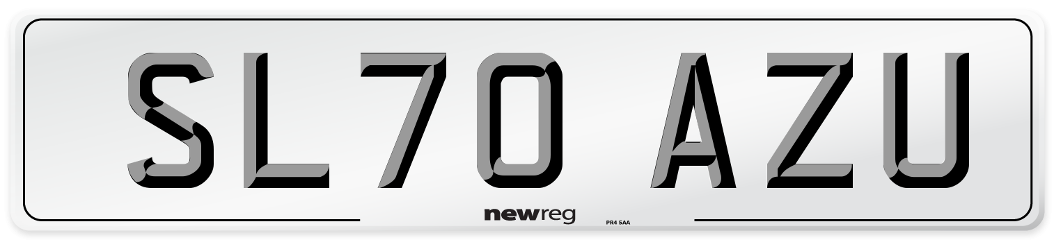 SL70 AZU Front Number Plate