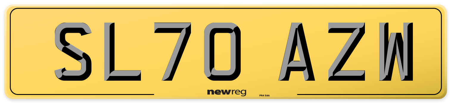 SL70 AZW Rear Number Plate