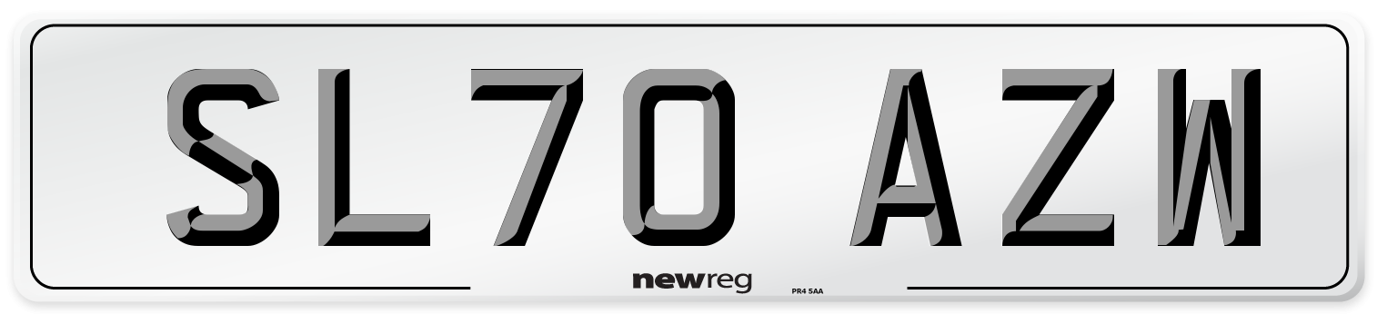 SL70 AZW Front Number Plate