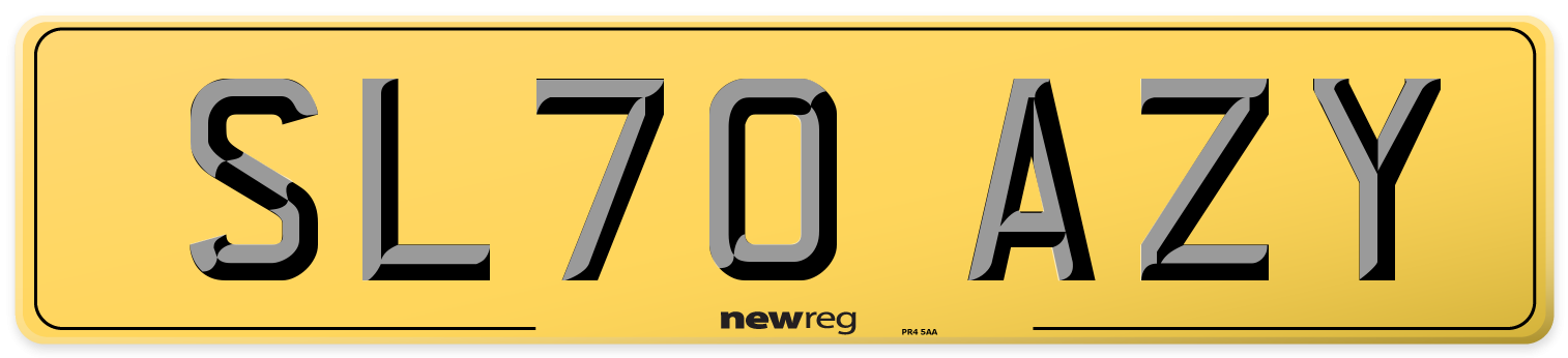 SL70 AZY Rear Number Plate