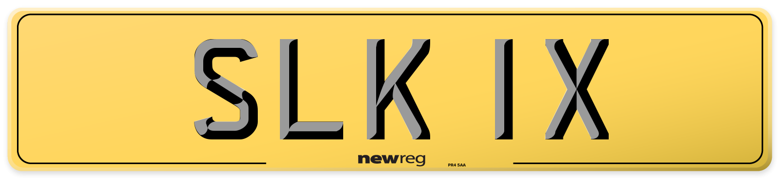 SLK 1X Rear Number Plate
