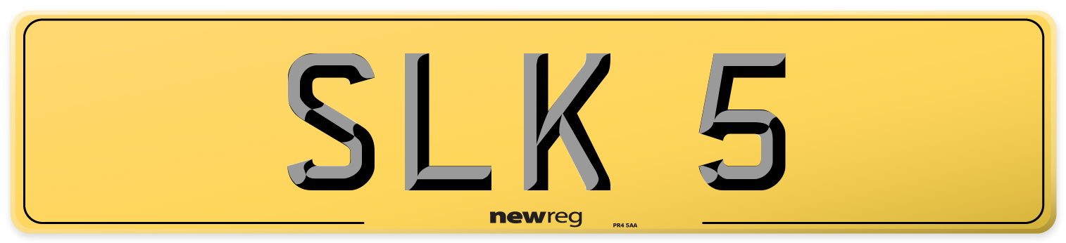 SLK 5 Rear Number Plate