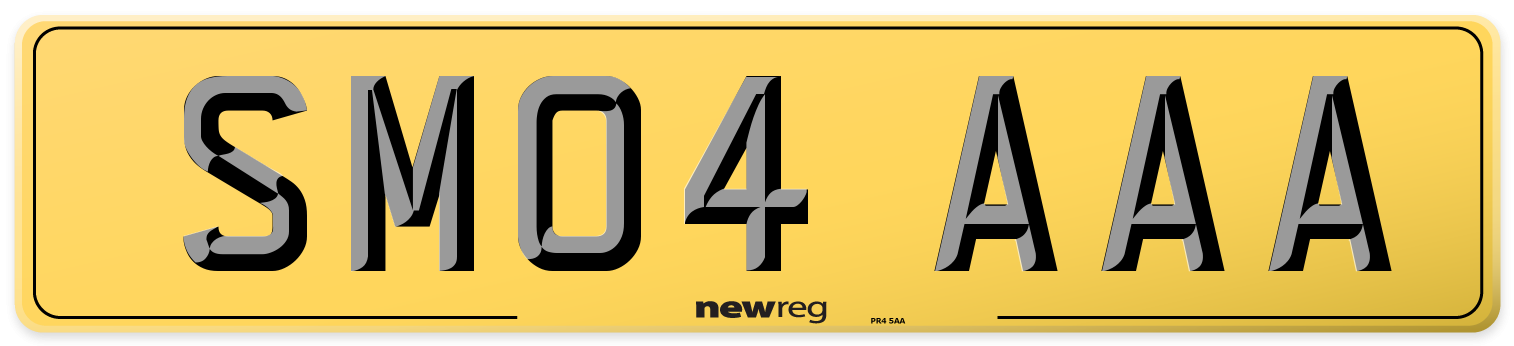 SM04 AAA Rear Number Plate