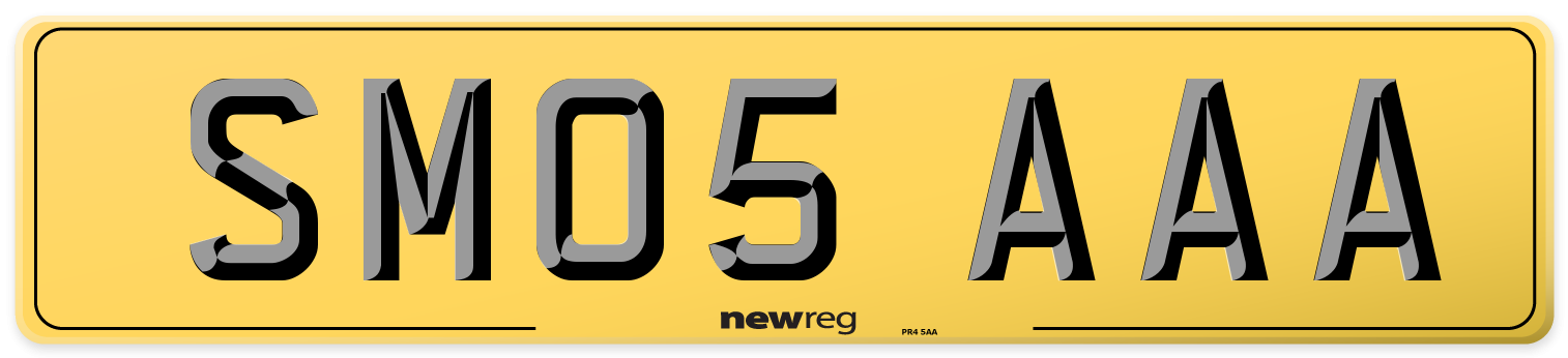 SM05 AAA Rear Number Plate