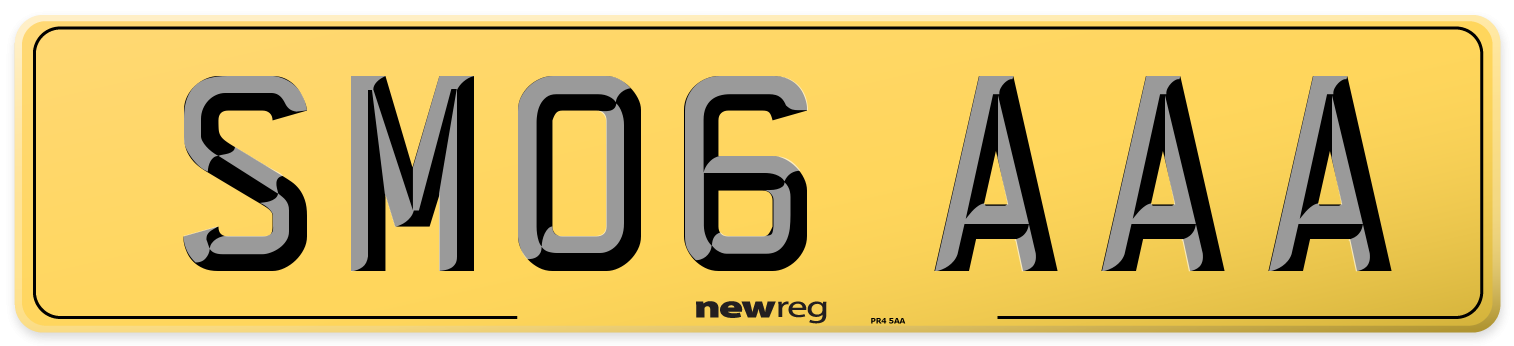 SM06 AAA Rear Number Plate