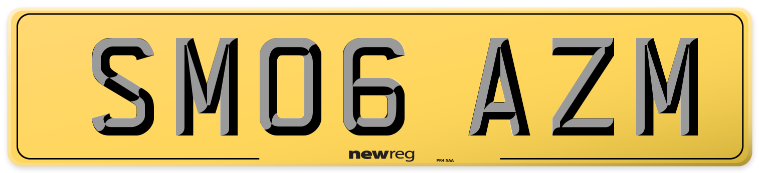 SM06 AZM Rear Number Plate