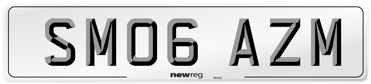 SM06 AZM Front Number Plate
