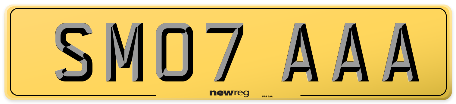 SM07 AAA Rear Number Plate