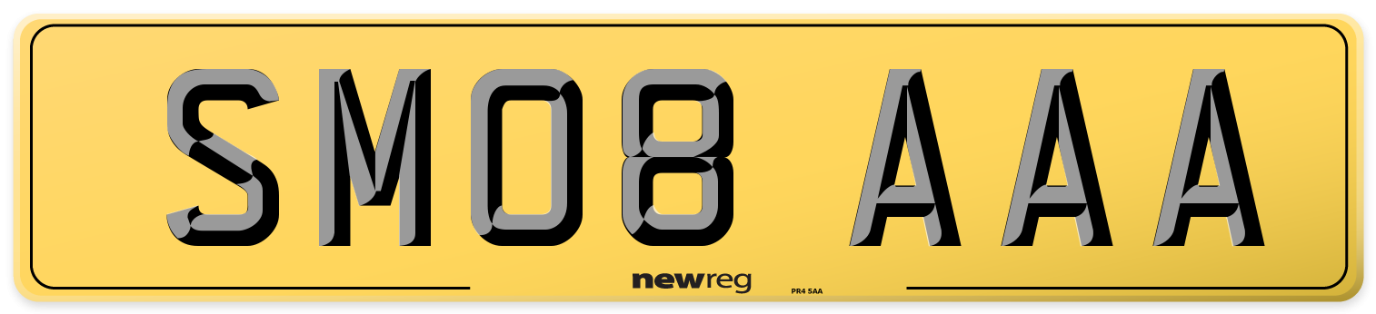 SM08 AAA Rear Number Plate