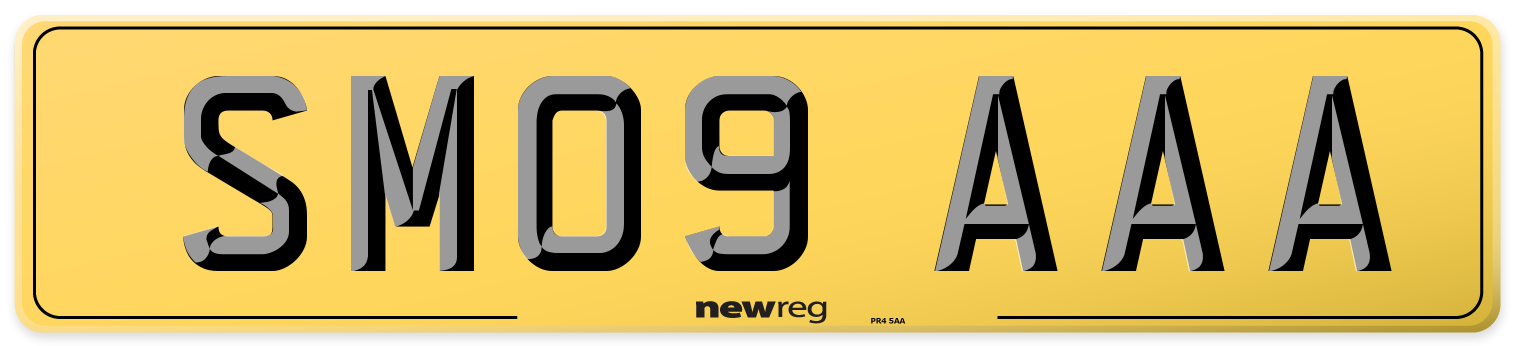 SM09 AAA Rear Number Plate