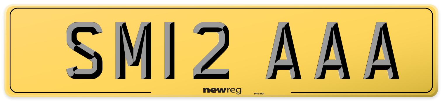 SM12 AAA Rear Number Plate