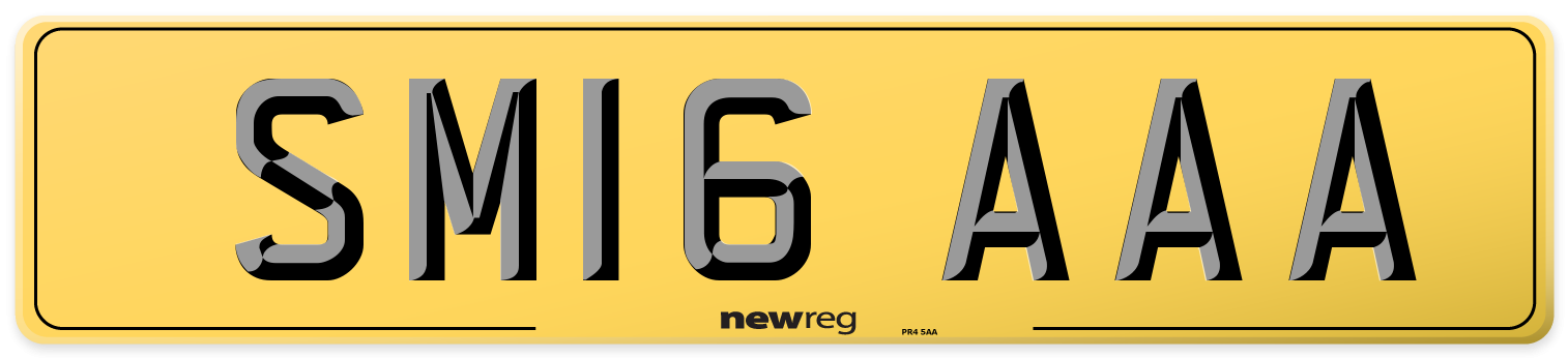 SM16 AAA Rear Number Plate