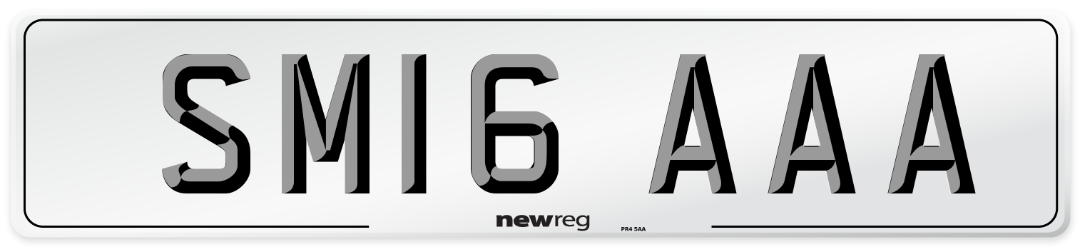 SM16 AAA Front Number Plate