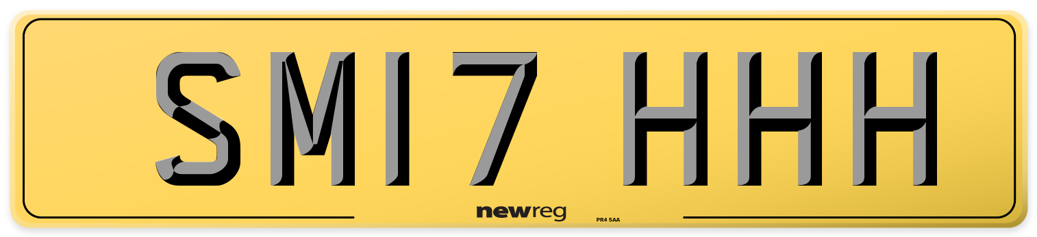 SM17 HHH Rear Number Plate