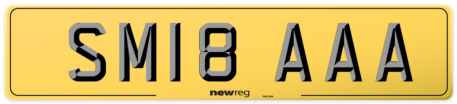SM18 AAA Rear Number Plate