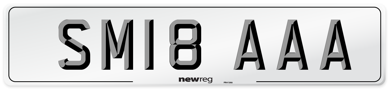 SM18 AAA Front Number Plate