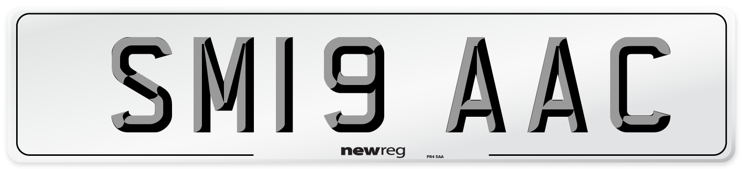 SM19 AAC Front Number Plate
