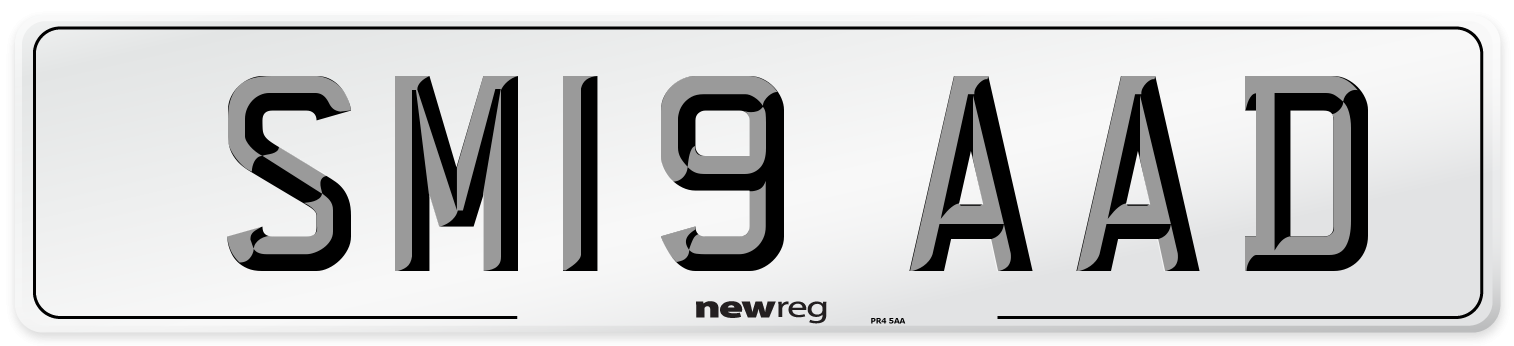 SM19 AAD Front Number Plate