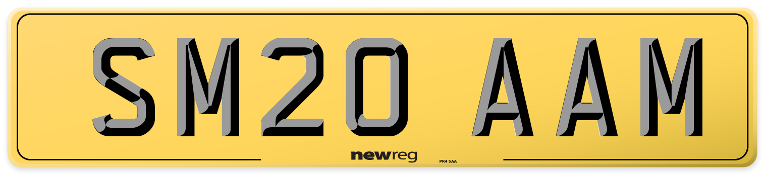SM20 AAM Rear Number Plate