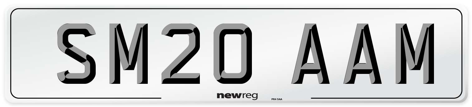SM20 AAM Front Number Plate