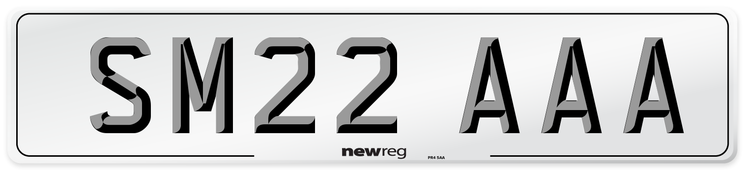 SM22 AAA Front Number Plate