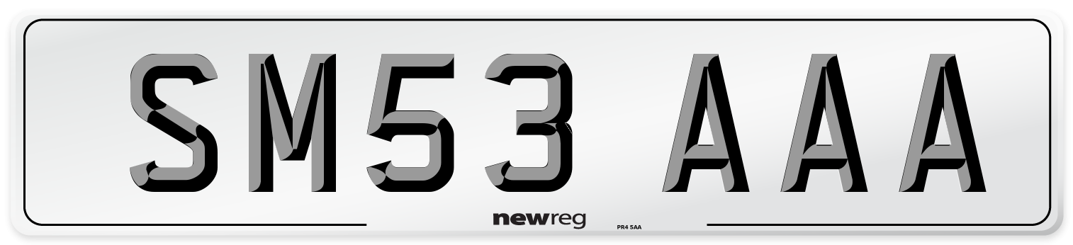 SM53 AAA Front Number Plate