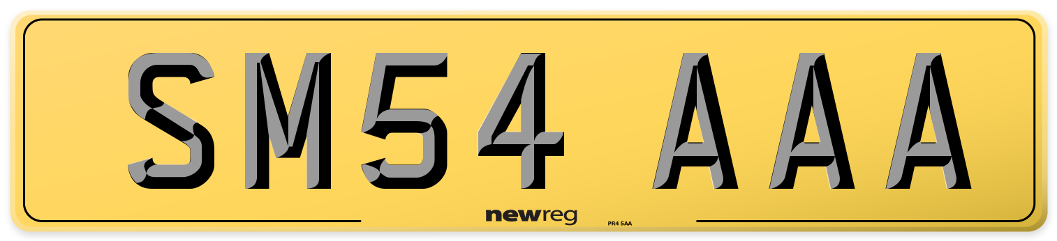 SM54 AAA Rear Number Plate