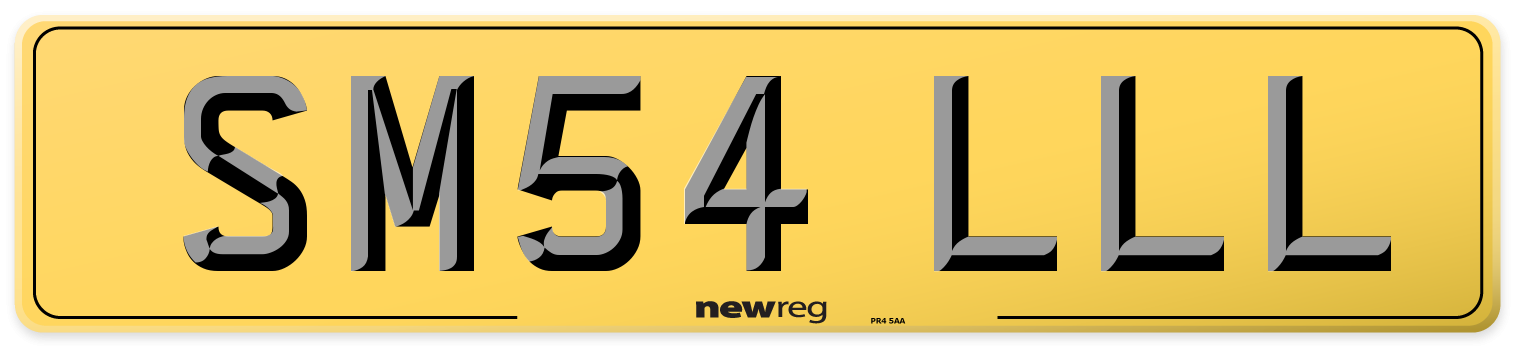 SM54 LLL Rear Number Plate