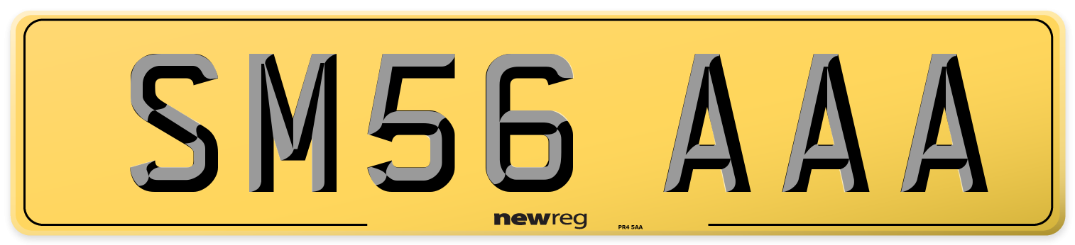 SM56 AAA Rear Number Plate