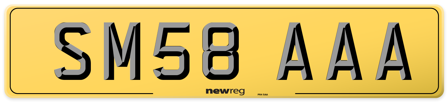 SM58 AAA Rear Number Plate