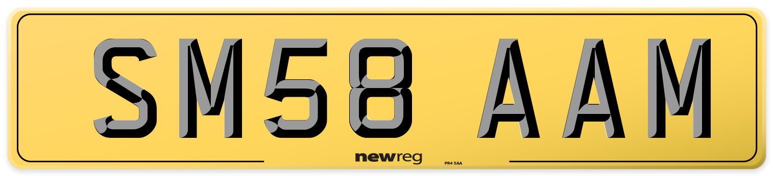 SM58 AAM Rear Number Plate
