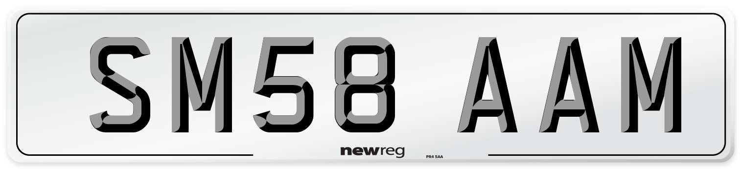 SM58 AAM Front Number Plate