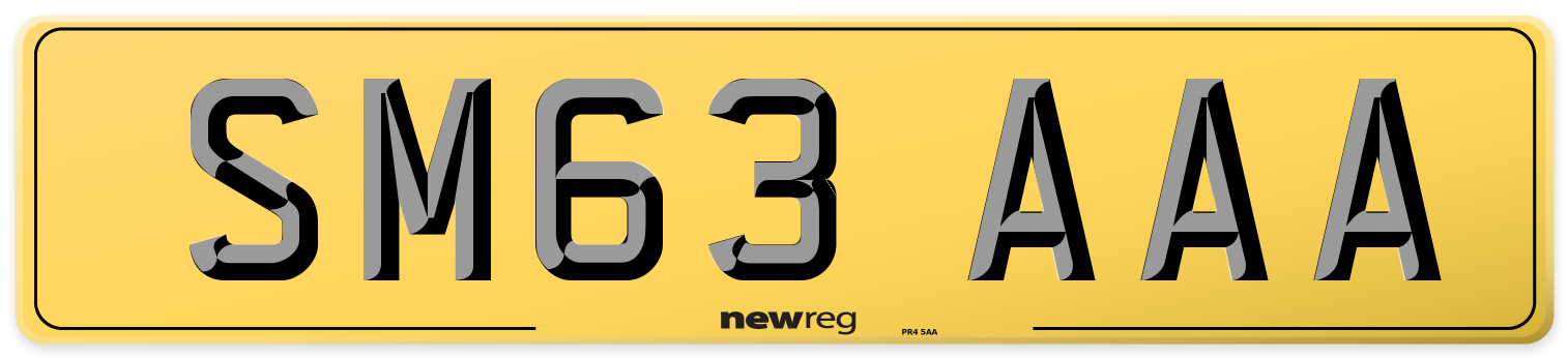 SM63 AAA Rear Number Plate