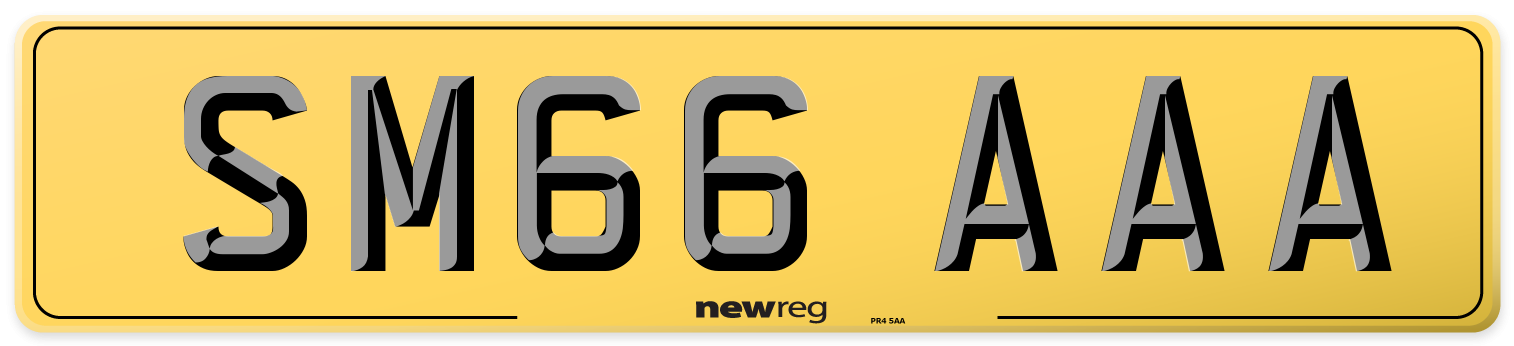 SM66 AAA Rear Number Plate
