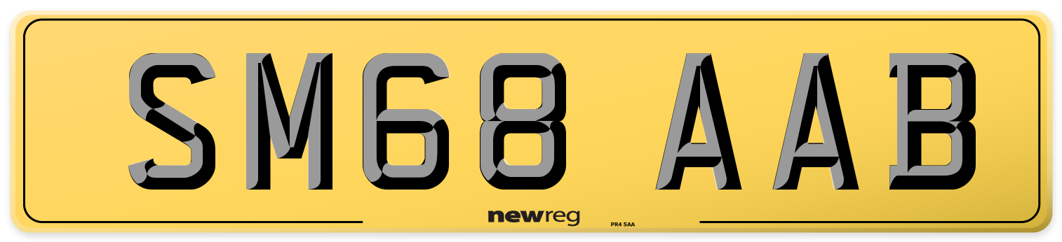 SM68 AAB Rear Number Plate