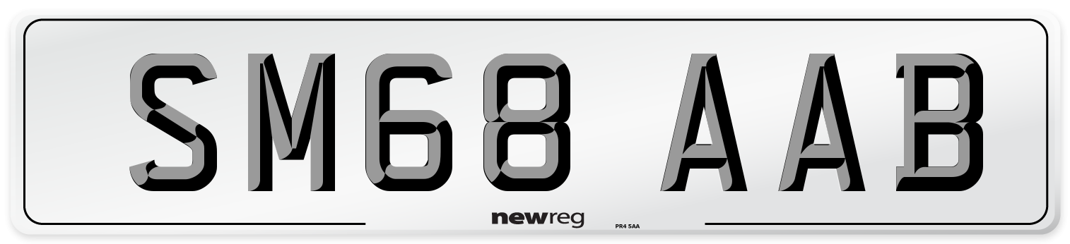 SM68 AAB Front Number Plate