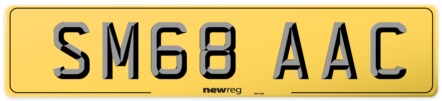 SM68 AAC Rear Number Plate